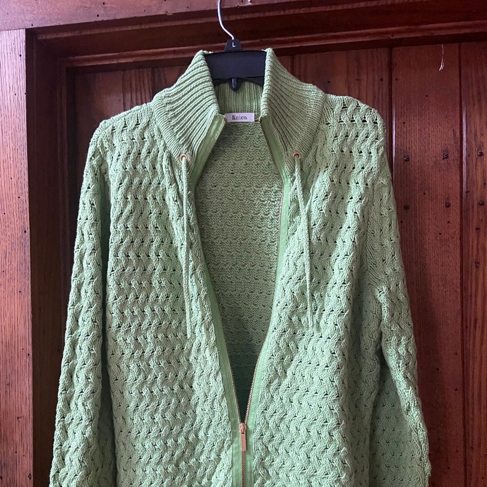 Grass green zip sweater